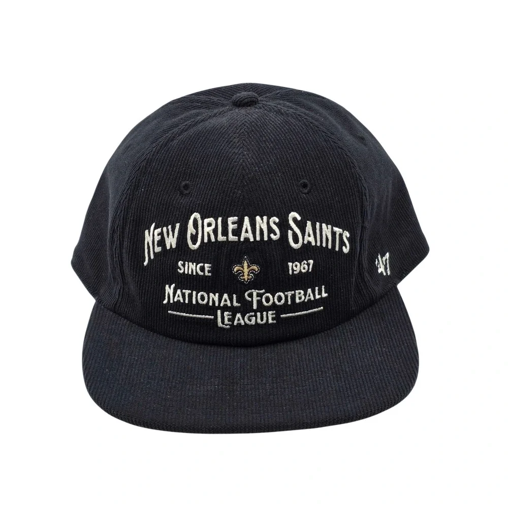 '47 Brand Captain New Orleans Saints NFL Corduroy Snapback Hat Cap Black NWT